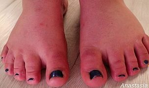 short bbw toes with blue pedicure Featuring Anastasia Gree