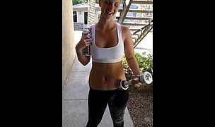 working out hard outside Featuring SexyMissNice