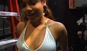backstage blowjob! Featuring Robert, Elena Anderson