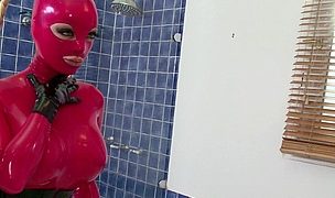 latex lucy teases submissive stud in bathtub before riding his veiny cock gp807 Featuring Mugur, Latex Lucy