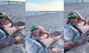sucking my friend on the beach while he’s having a phone call. Featuring Rebecca Volpetti