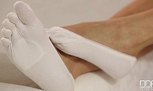 tangling with toe socks! Featuring Lena Love