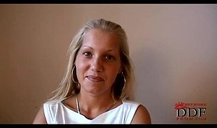 blonde newcomer getting naked Featuring Kyra S.