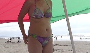 beautiful 58 year old latin mom shows off, masturbates and fucks on the beach with stepson Featuring Ardientes69, Pepe310163
