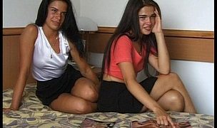 ines & inga, twin teens in a casting with anal sex initiation Featuring Ines, Inga