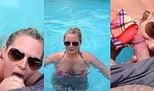public pool blowjob!!! Featuring Mali Venom