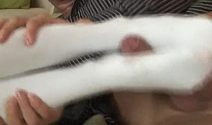 he sprays on her pantyhose! Featuring Antonio Carigan, Pink Pussy