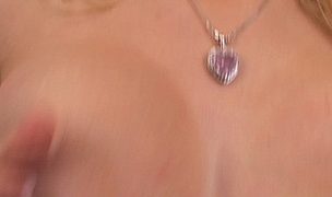 blonde with big boobs works a dildo Featuring Simella