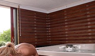 big buoys in open waters – curvy blonde plays with massive tits Featuring Dolly Fox