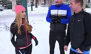 horny blonde takes two Featuring David Perry, Yanick Shaft, Alyssia Kent