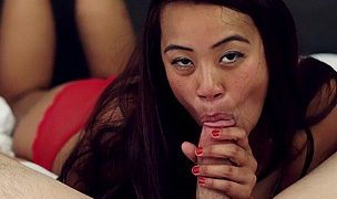 red panties night with exotic asian beauty (pov) Featuring Sasha