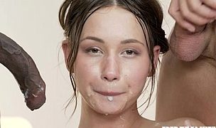 taylor sands, maid rides in an interracial dp Featuring Taylor Sands, Jesus Reyes, Alberto Blanco